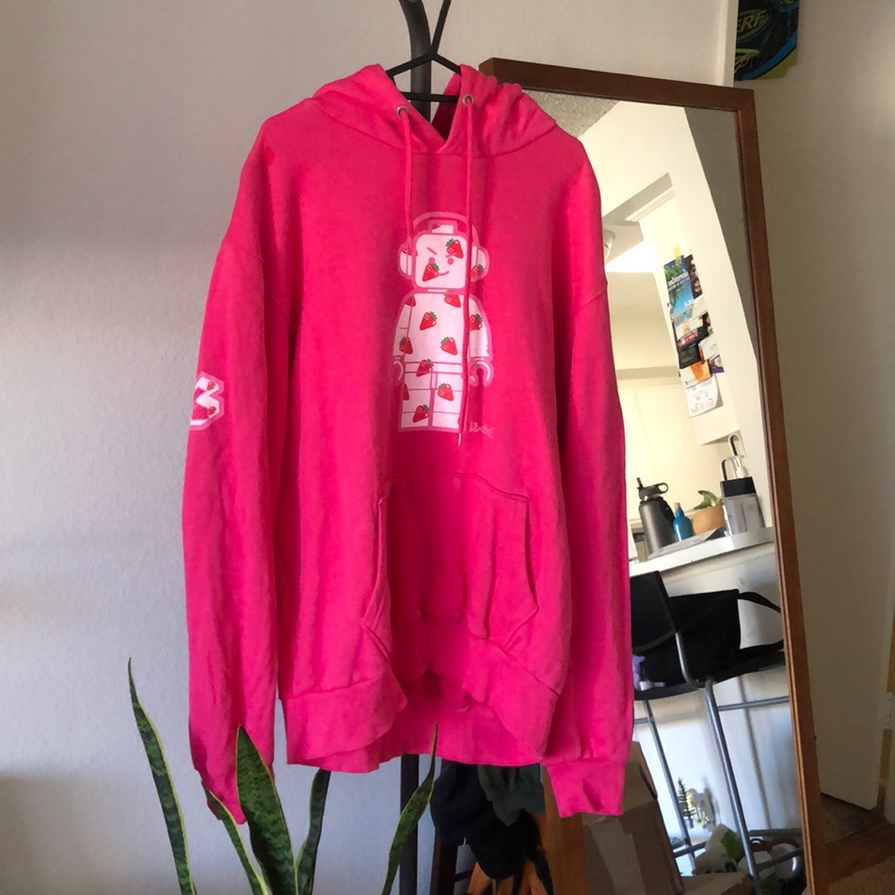 Banc Strawberry Pink Lego Hoodie Size XL